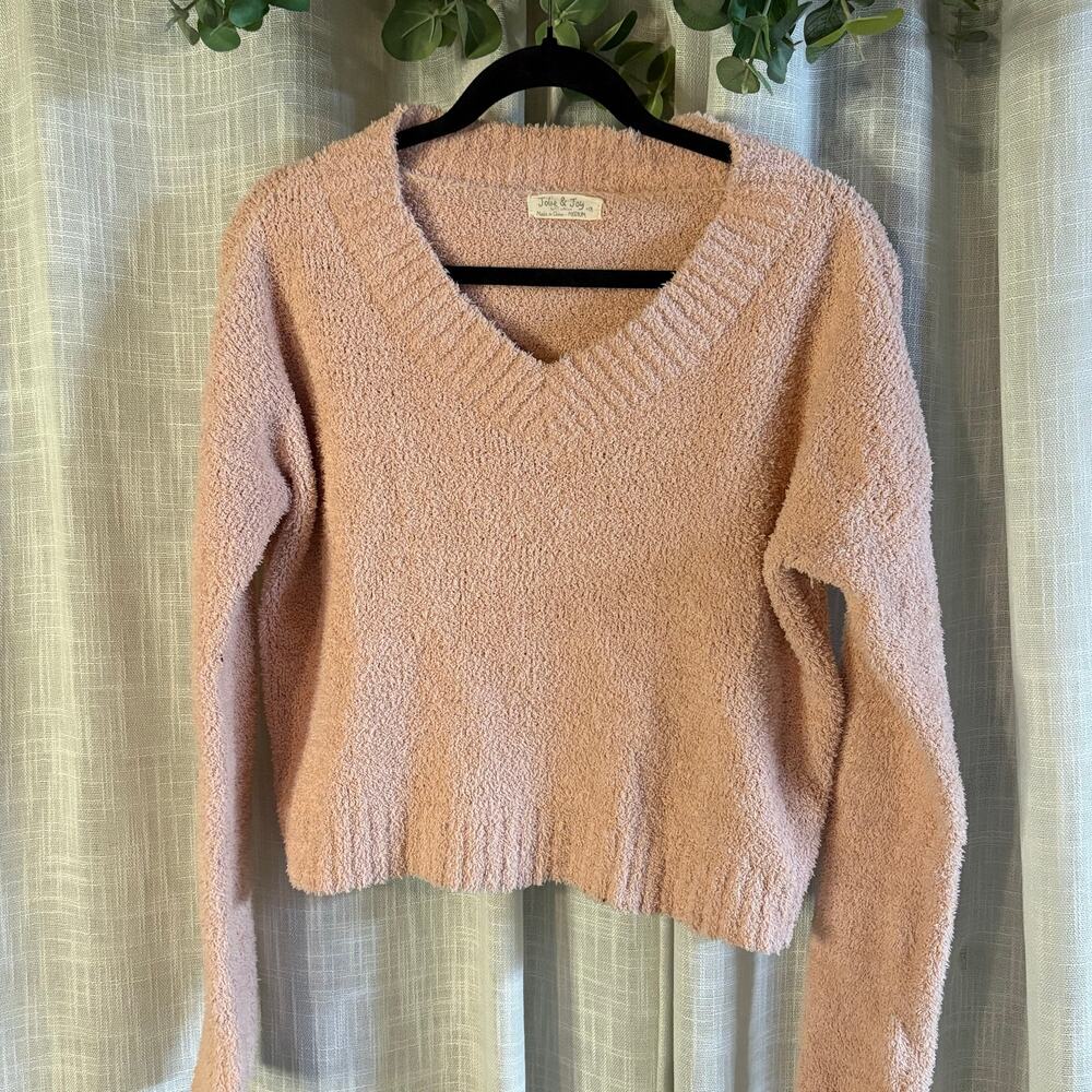 Jolie & Joy Pink Chenille Sweater Size Medium